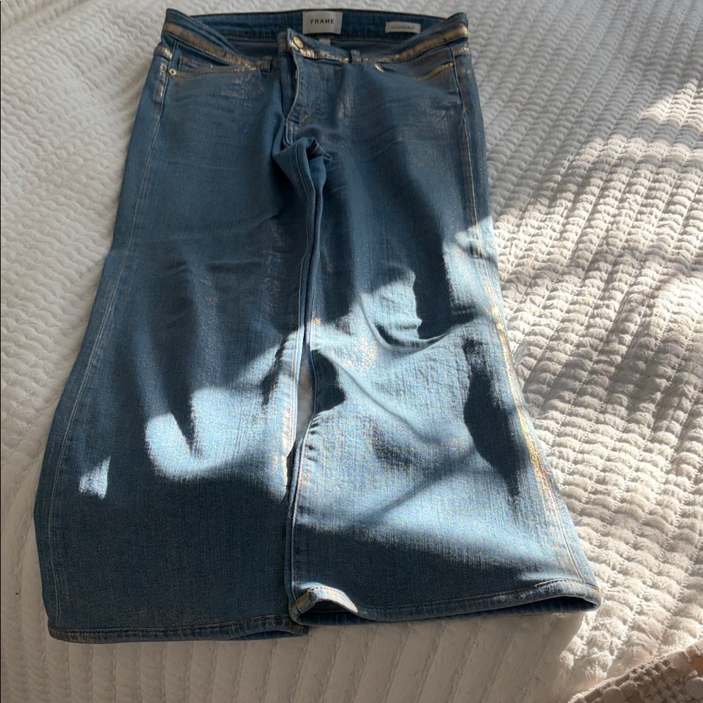 Frame Denim Women’s Blue with Gold shimmer